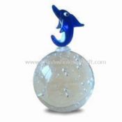 Glass Bubble Ball Paperweight with Statue images