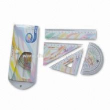 4pcs Geometry Set Ruler, Set Square, Protractor images