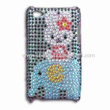Rhinestone Case for  iPod Touch 4 Made of PVC Material