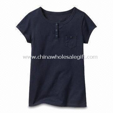 Schwarz Kinder Baumwoll T-Shirt