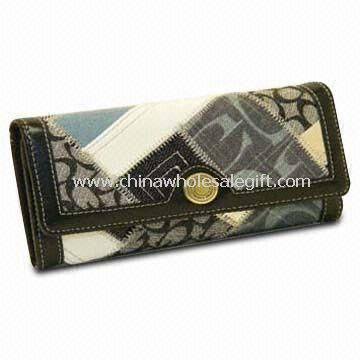 Ladies Wallet Made of PU/PVC or Genuine Leather