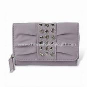 Fashion Women PU Leather Wallet with Studs and Eyelets images