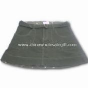 Mini falda con tela cruzada y tela de algodón del dril de algodón cepillado images