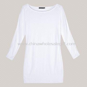 Mulheres de algodão em branco t-shirt