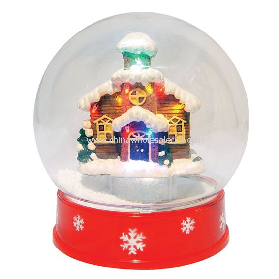 9-Zoll-MIni-Schneekugel mit LED-Haus