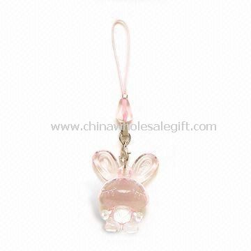 Crystal Pendant in Rabbit Design Ideal for Mobile Phone