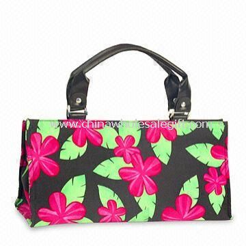 Strandtaske lavet af blomst trykte T/C med PVC-bagside