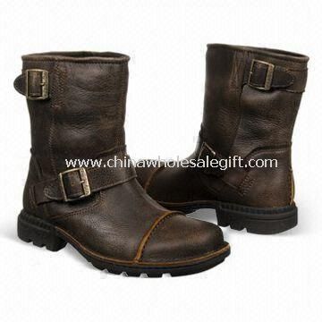 Men Winter Dress Boots Made of PU and Leather