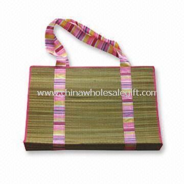 Straw Beach Bag with Optional Foil Coating on Backside