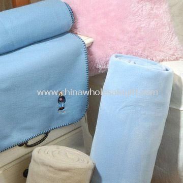 Wol dan Polyester selimut Logo dapat dibuat sesuai dengan permintaan klien