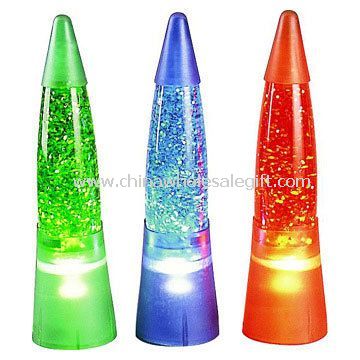 glitter lamp with plastic base