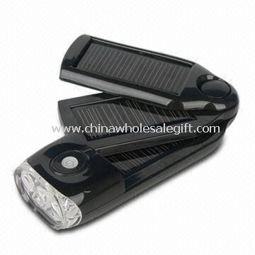 Solar Charger with Foldable Design and 3 Luminous LED Lights