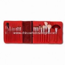 maquillage professionnel 22 pièces Brush Set avec sac à cosmétiques en cuir rouge images
