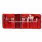 maquillage professionnel 22 pièces Brush Set avec sac à cosmétiques en cuir rouge small picture