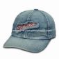 6-panel Low-profile Denim topi dalam Denim dicuci dengan gesper kuningan dan penutupan Grommet small picture