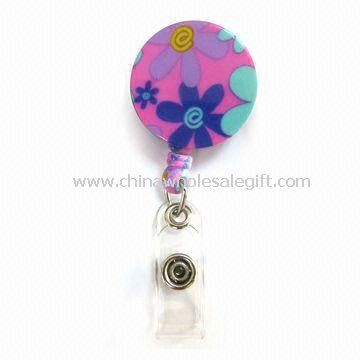 ABS Retractable Badge Reel with 3.2cm Diameter Clear PVC Strap and Belt Metal or Plastic Clip