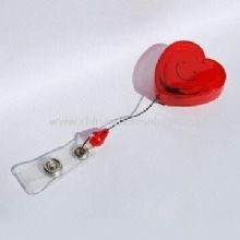 Pull rétractable Badge bobine en plastique ABS avec Clip métal et ruban adhésif PVC transparent images