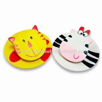 File Clips with Vivid Cartoon Designs Made of Wooden Head and Stainless Steel Pin