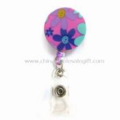 ABS Retractable Badge Reel with 3.2cm Diameter Clear PVC Strap and Belt Metal or Plastic Clip images