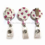 Lovely ABS Retractable Badge Reel with Clear PVC Strap and Belt Metal or Plastic Clip images