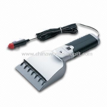 12V Windshield Scraper with Rubber-tipped Snow Squeegee