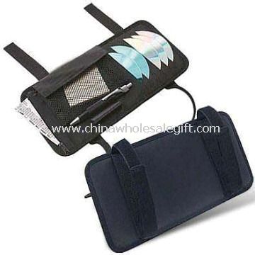 Car/CD Organizer with 2 Pen Holder Loops Mesh and 6 Slash Pockets Made of 70D PVC