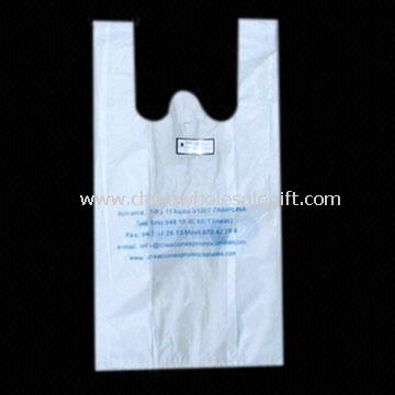 Biodegradable Plastic Bag with 6cm Gusset and 1Color 2 Sides