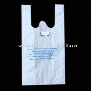 Sac de plastique biodégradable avec gousset de 6cm et 1Color 2 faces