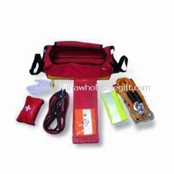 Car Emergency First-aid Kit with Reflective Safety Vests and Trailer Rope