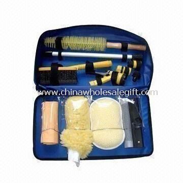 Car Washing Tool Kit Includes 8-piece Sponge, Woolen Gloves and Window Eraser made of PP