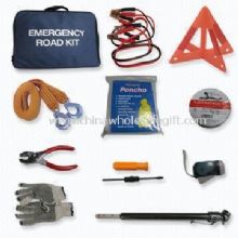 Automobile Repair Tool Set with Tool Kit Bag, Jumper Cable, Emergency Torch, Tire Tools, Tow Strap images