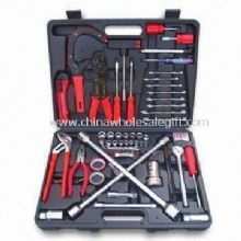 Car Repair Tool Set, Includes Knife, Wrench, Screwdrivers, Tire Gauge, and PVC Tape images