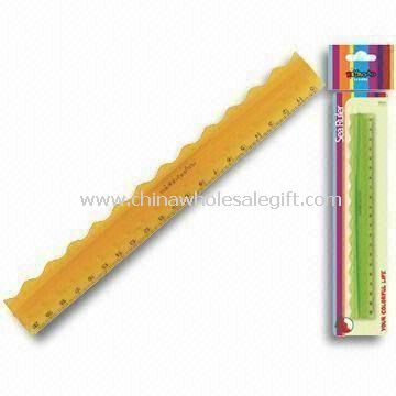 Beveled Edge Rulers with 20cm Length and Straight/Waved/Curved Lines