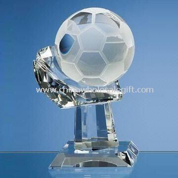 Trofeo di cristallo di calcio con elevata trasparenza