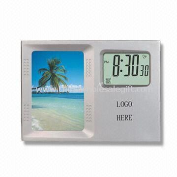 Desktop Calendar with Photo Frame and Digital Clock