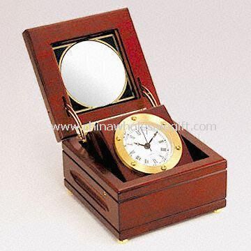 Executive Wooden Analog Desk Clock