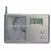 Calendar with photo frame and clock radio images