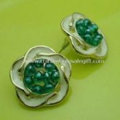 Fashionable Stud Earrings Made of Zinc-alloy with Enamel and Crystal Decoration images