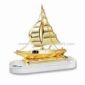 Metal Ship Model with Crystal Base small picture