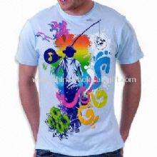 Erkekler için uygun yazdırma ile örme T-shirt images