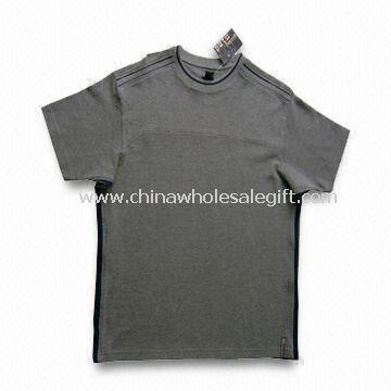 Erkek T-shirt % 100 pamuklu örme, L, M ve S boyutu kullanılabilir hale