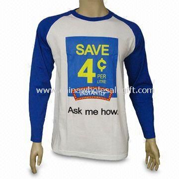 Promotion Mens Long Sleeve T-shirt en 100 % coton et Jersey matériel