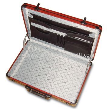 Aluminium Attache Case avec armature en aluminium de veines de bois et Nylon tissu intérieur