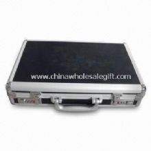 Aluminum Attache Case with Black Stripe ABS Surface images