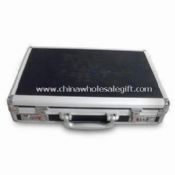 Aluminum Attache Case with Black Stripe ABS Surface images
