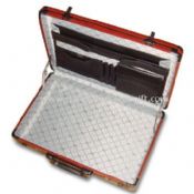 Aluminum Attache Case With Wood Veins Aluminum Frame and Nylon Cloth Inner images