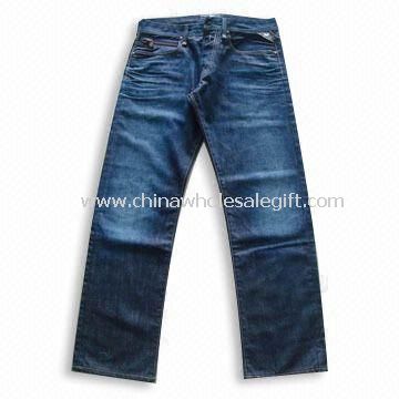 100% algodão Mens Jeans com vestuário lavado tratamento
