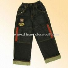 Pantalones vaqueros del dril de algodón chicos hecha de 100% algodón Denim negro images