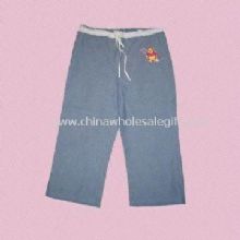 Mädchen Jeans Hose mit Stickerei und in der Taille geschnürt images