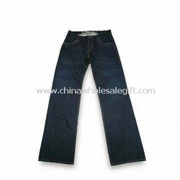 Mens Jeans with 100% Cotton and Garment Wash Treatment